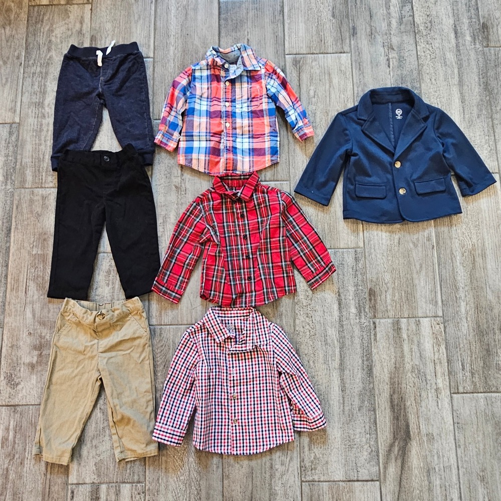 Wonder Nation Carter's Dressy Clothes Outfit Lot of 7 Boys Size 12M Blazer Pants